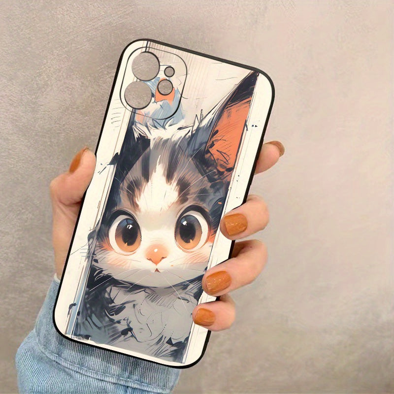 Gray Grey Cute Cat Pattern iPhone Case