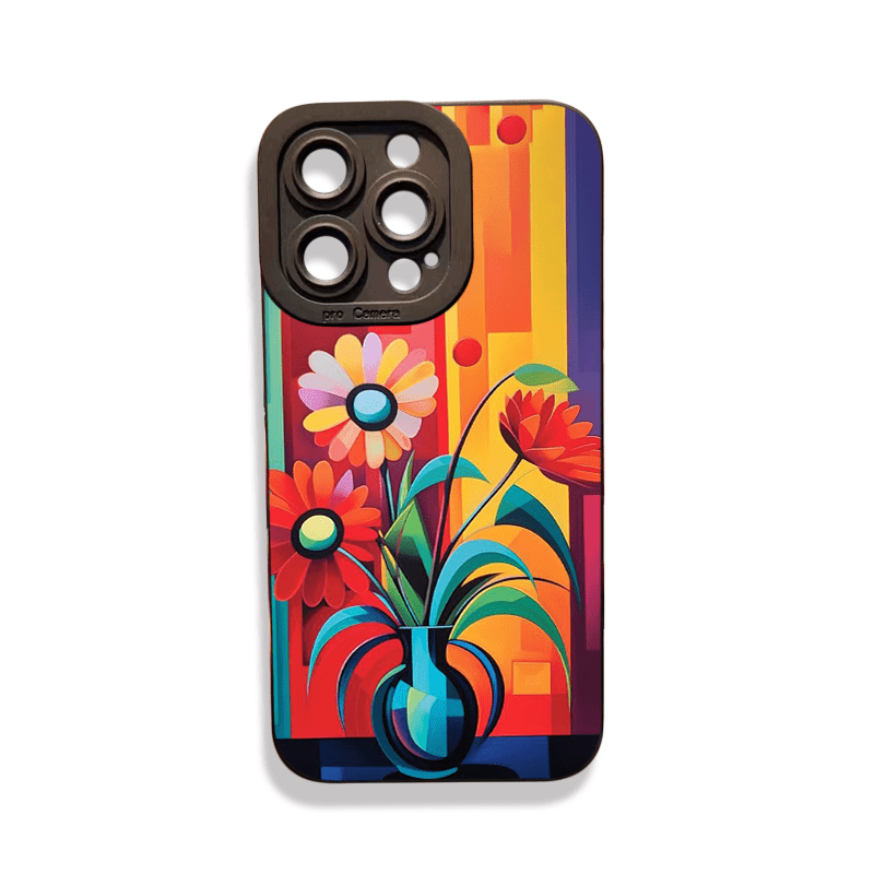 Dark Slate Gray Cute Rainbow Sunflower Anti Fall iPhone Case