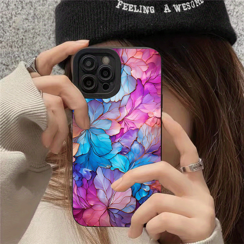 Rosy Brown Cute Rainbow Petals Anti Fall iPhone Case