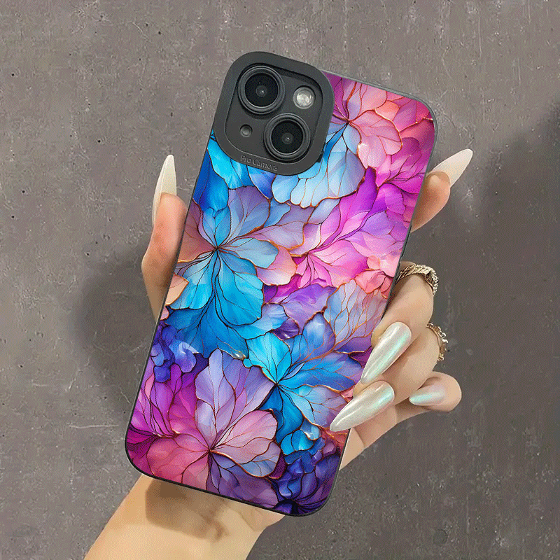 Dim Gray Cute Rainbow Petals Anti Fall iPhone Case