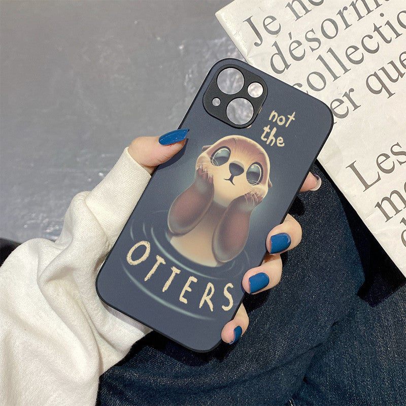 Slate Gray Cute Otter Pun Iphone Case