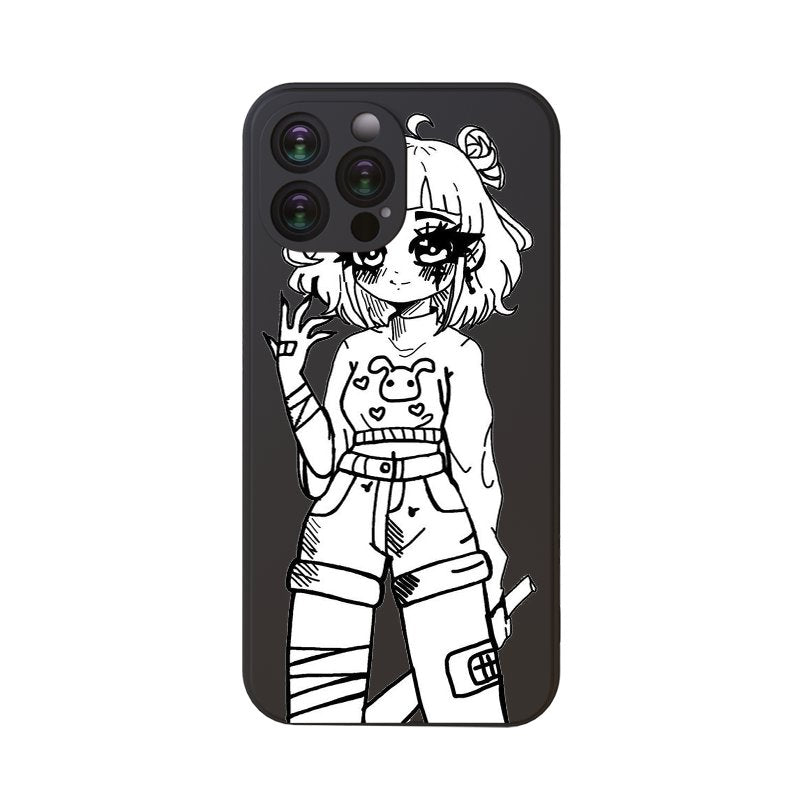 Dark Slate Gray Cool Girl Iphone Case