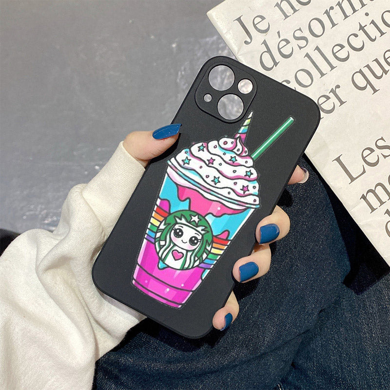 Gray Kawaii Starbucks Unicorn Iphone Case