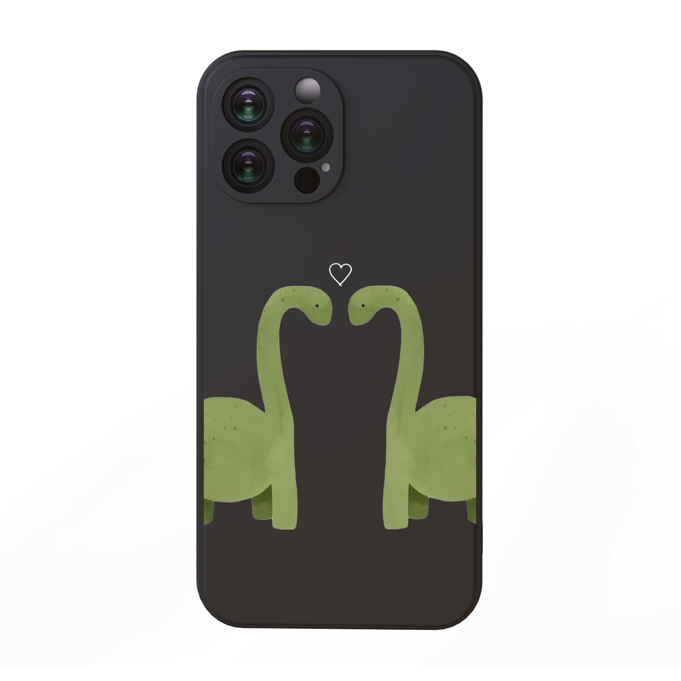 Dark Slate Gray Cute Green Dinosaurs Anti-Fall iPhone Case