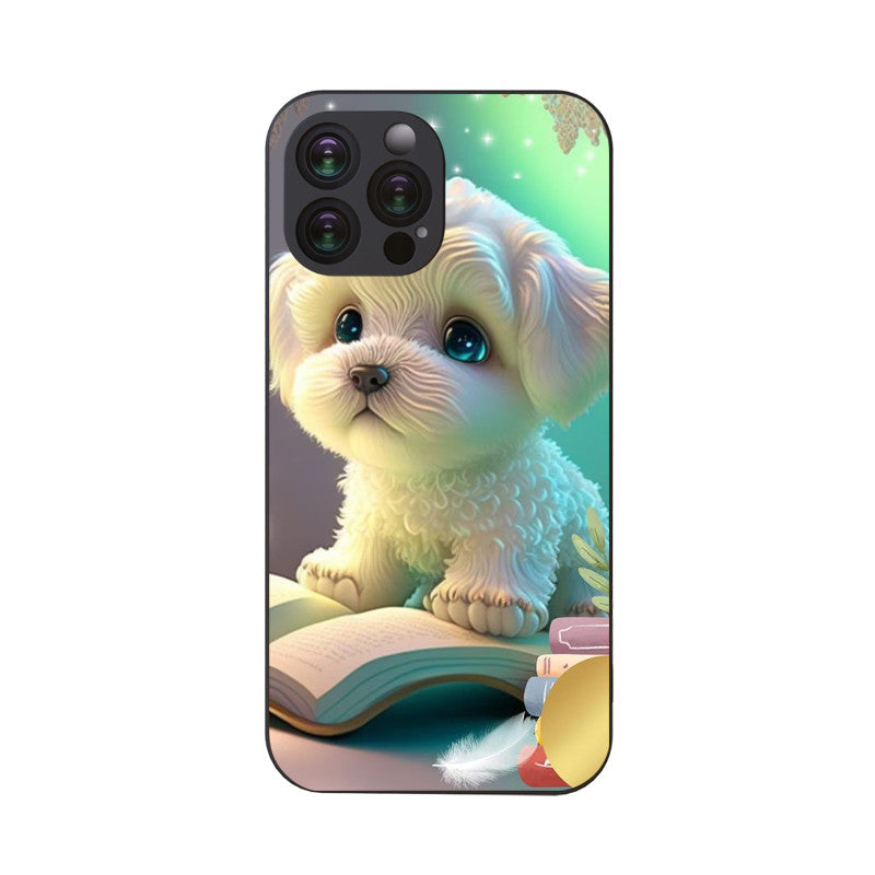 Dark Sea Green Cute Puppy Dog Iphone Case