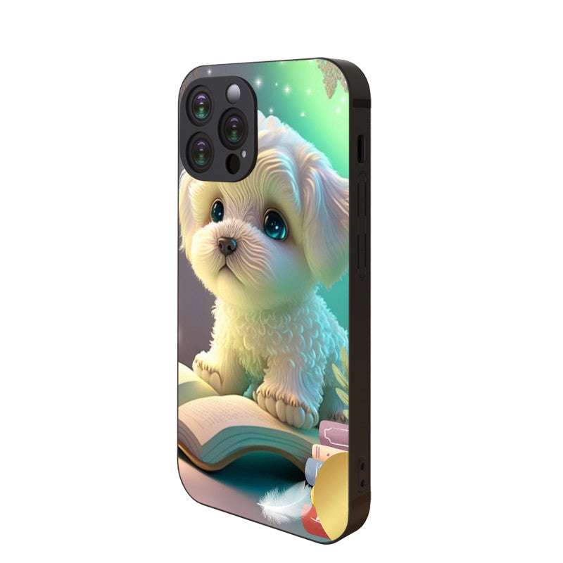 Dark Sea Green Cute Puppy Dog Iphone Case