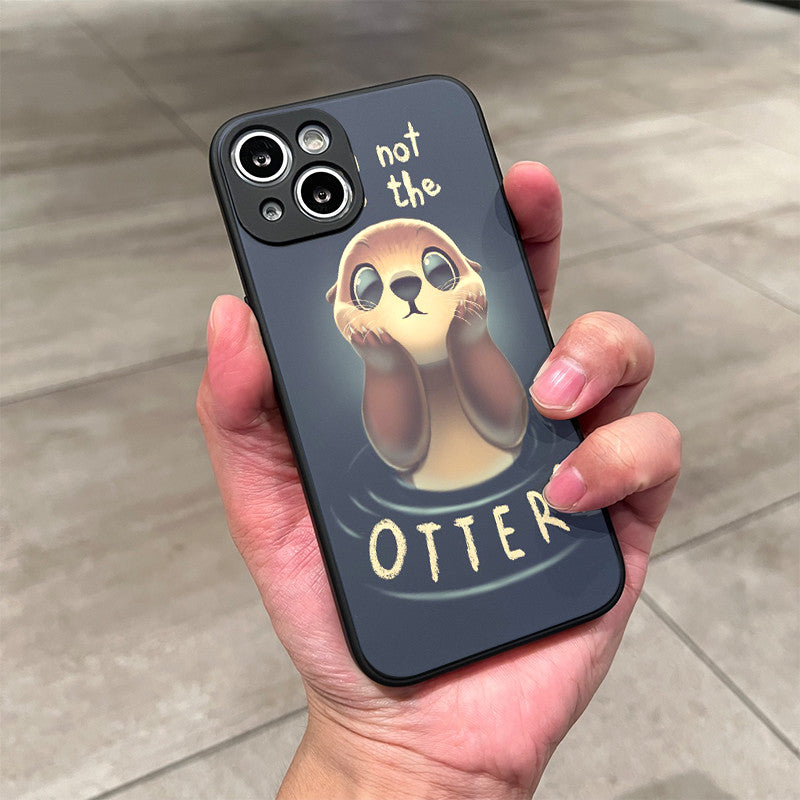 Rosy Brown Cute Otter Pun Iphone Case