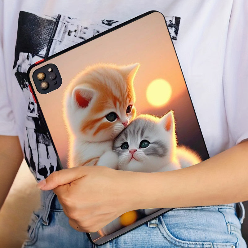 Tan Cute Cat Shockproof  iPad Case