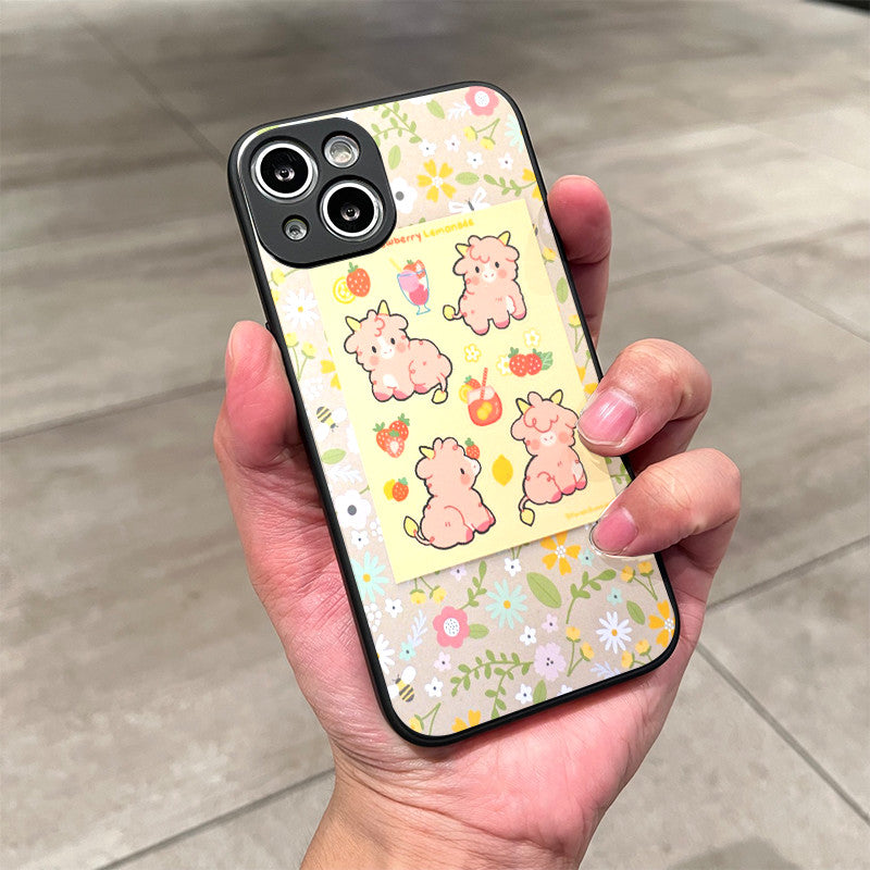 Rosy Brown Strawberry Lemonade Cow Iphone Case