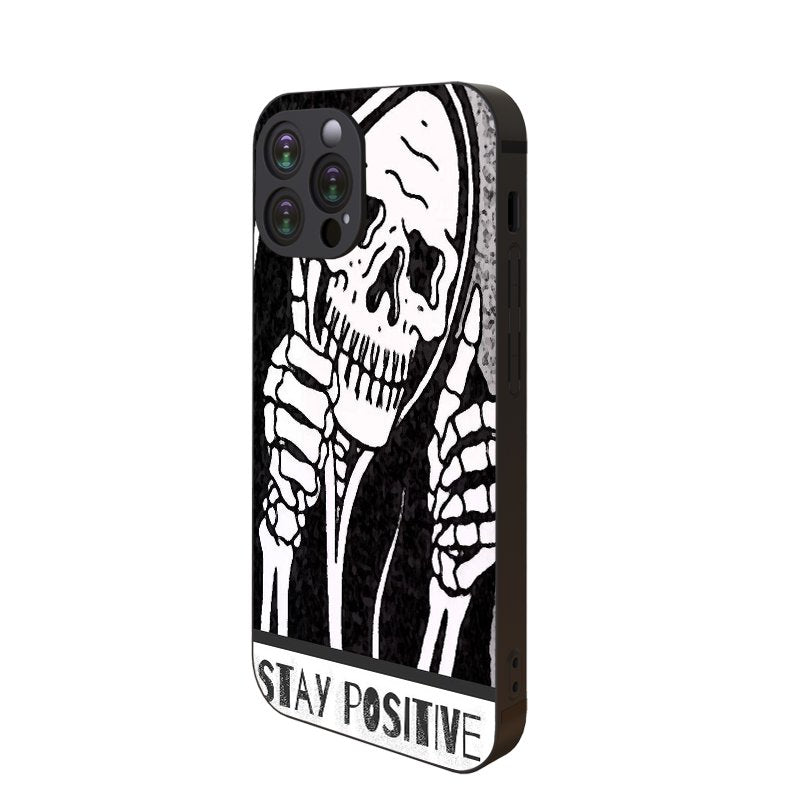 Black Human skeleton Iphone Case