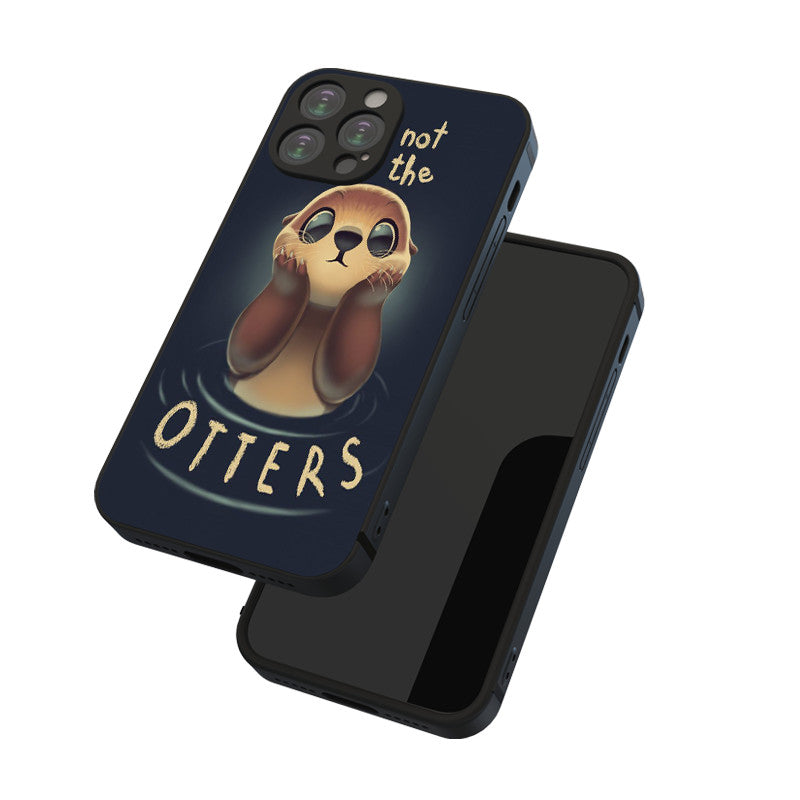 Dark Slate Gray Cute Otter Pun Iphone Case