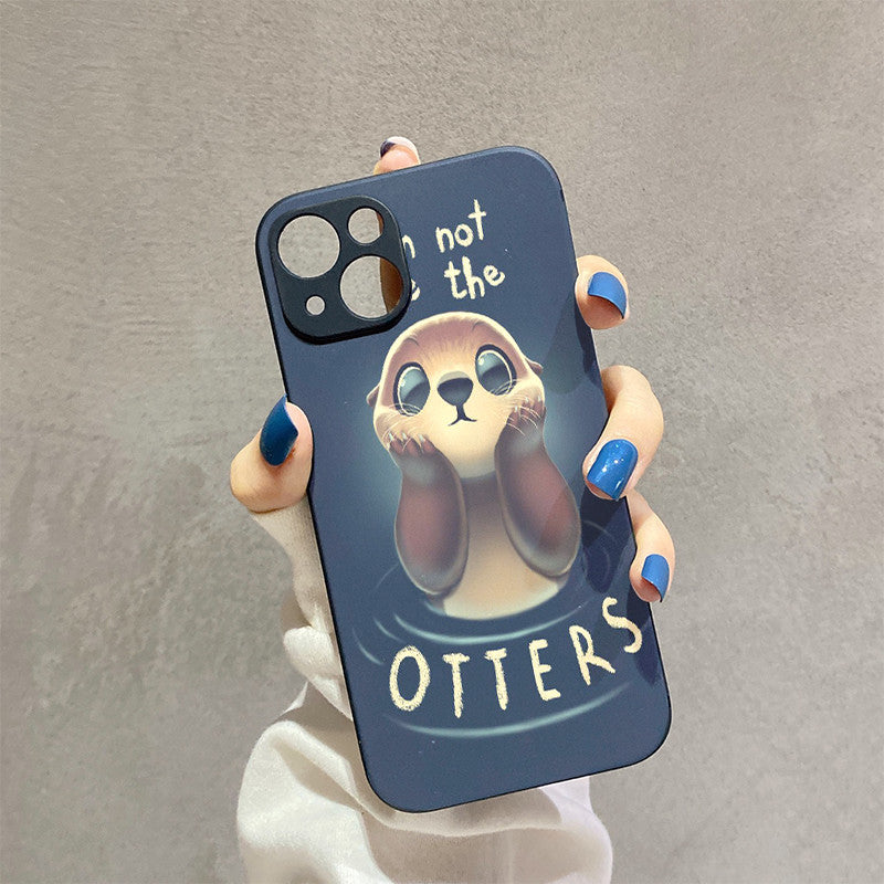 Dark Gray Cute Otter Pun Iphone Case