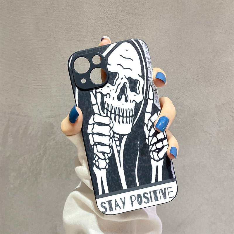 Dark Gray Human skeleton Iphone Case