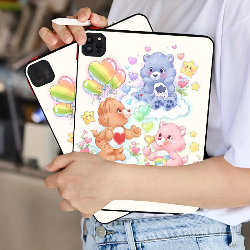 Light Gray Cute Bear Shockproof  iPad Case