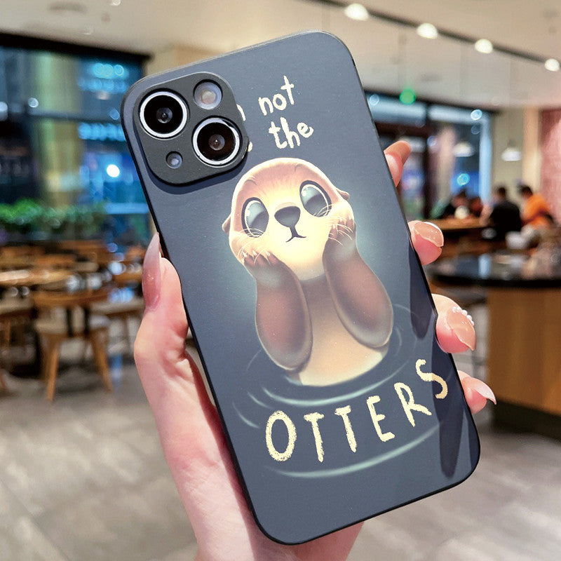 Dark Gray Cute Otter Pun Iphone Case