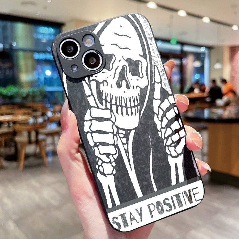 Dark Gray Human skeleton Iphone Case