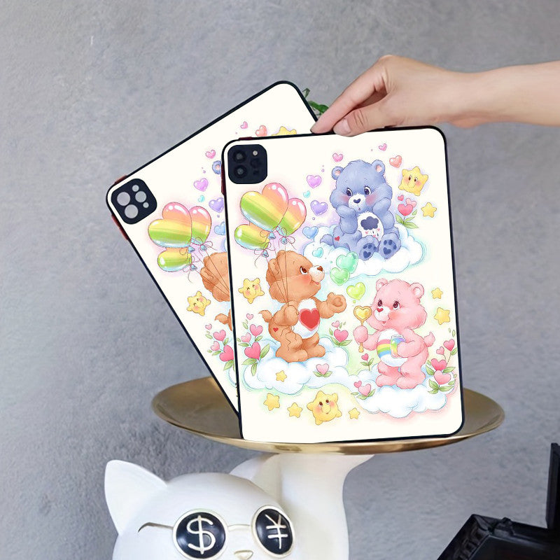 Gray Cute Bear Shockproof  iPad Case