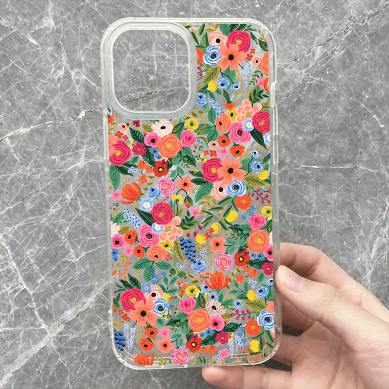 Dark Gray Cute Rainbow Petals Anti Fall iPhone Case