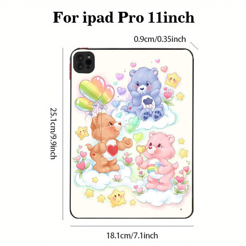 White Smoke Cute Bear Shockproof  iPad Case