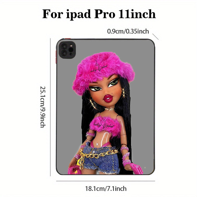 Light Slate Gray Fashion Girl iPad Case