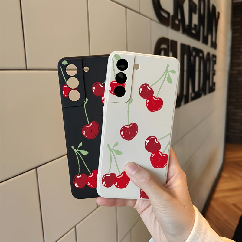 Rosy Brown Red Cute cherry Pattern Samsung Case