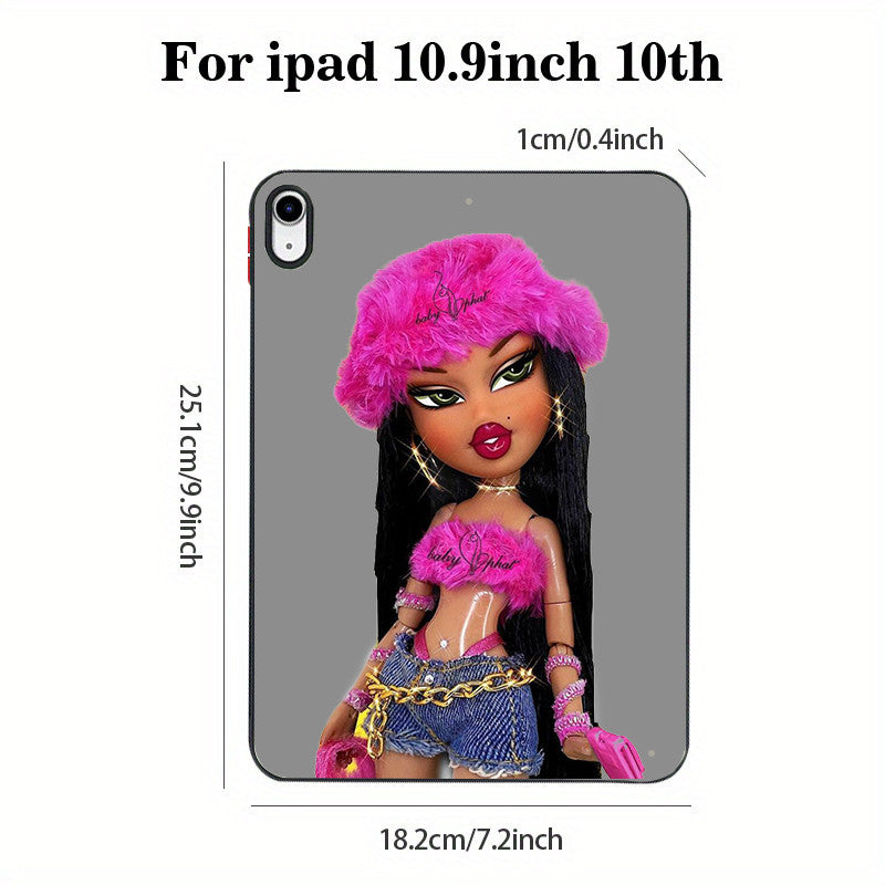 Light Slate Gray Fashion Girl iPad Case