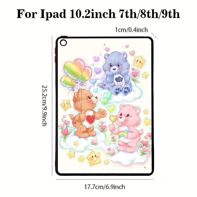 White Smoke Cute Bear Shockproof  iPad Case