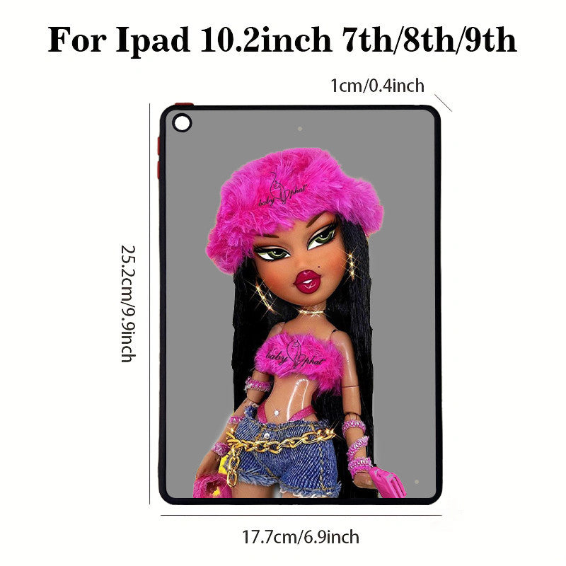 Light Slate Gray Fashion Girl iPad Case