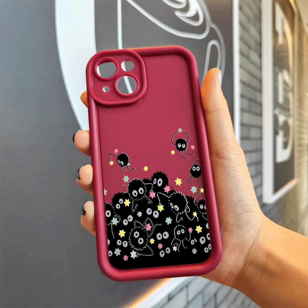 Dim Gray Black Cute Briquettes Pattern iPhone Case