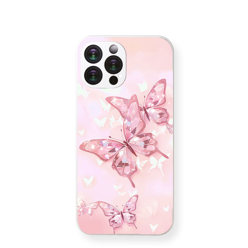 Misty Rose Pink Cute Butterfly Pattern iPhone Case