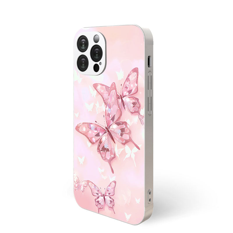 Misty Rose Pink Cute Butterfly Pattern iPhone Case