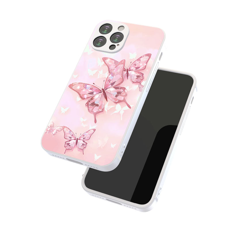 Misty Rose Pink Cute Butterfly Pattern iPhone Case