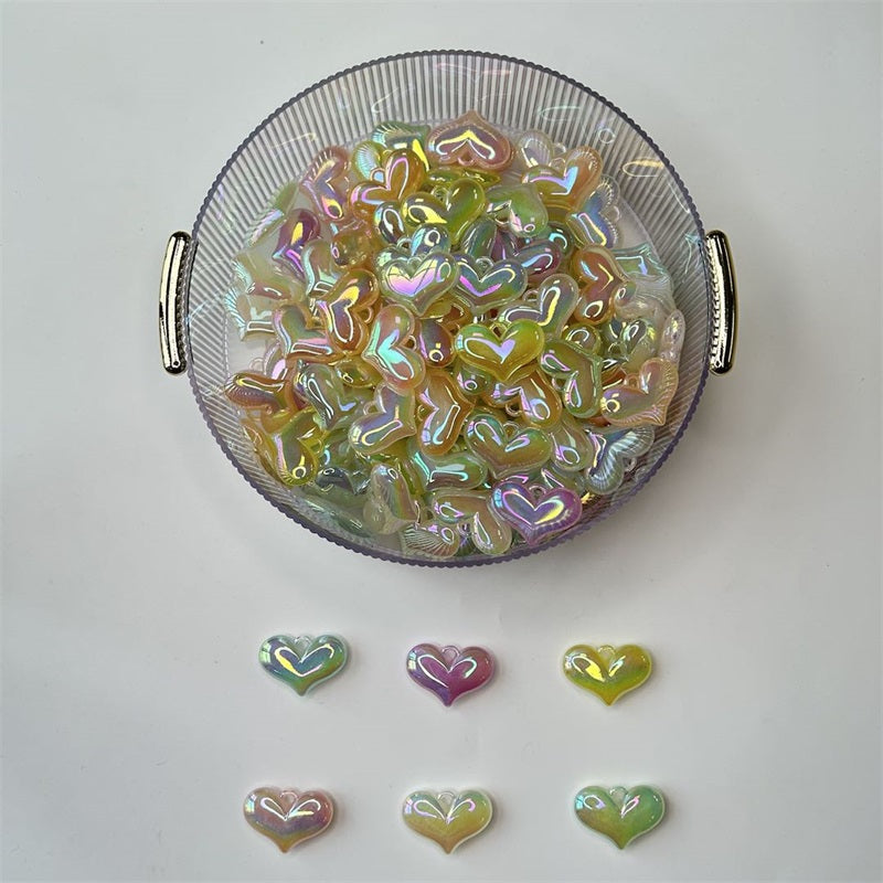 Gray [New Beads] Premium Luminous Bowtie Heart pendants beads by pack 34.9$