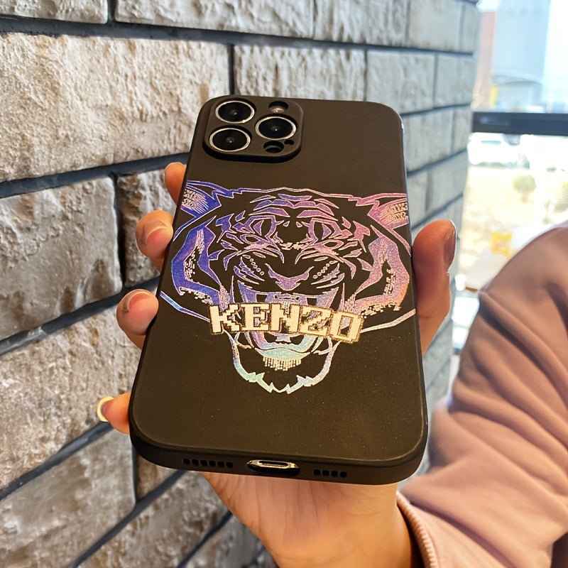 Rosy Brown Tiger Trendy Brand Anti-slip Phone Case For Iphone Series  Black Phone Case Cover