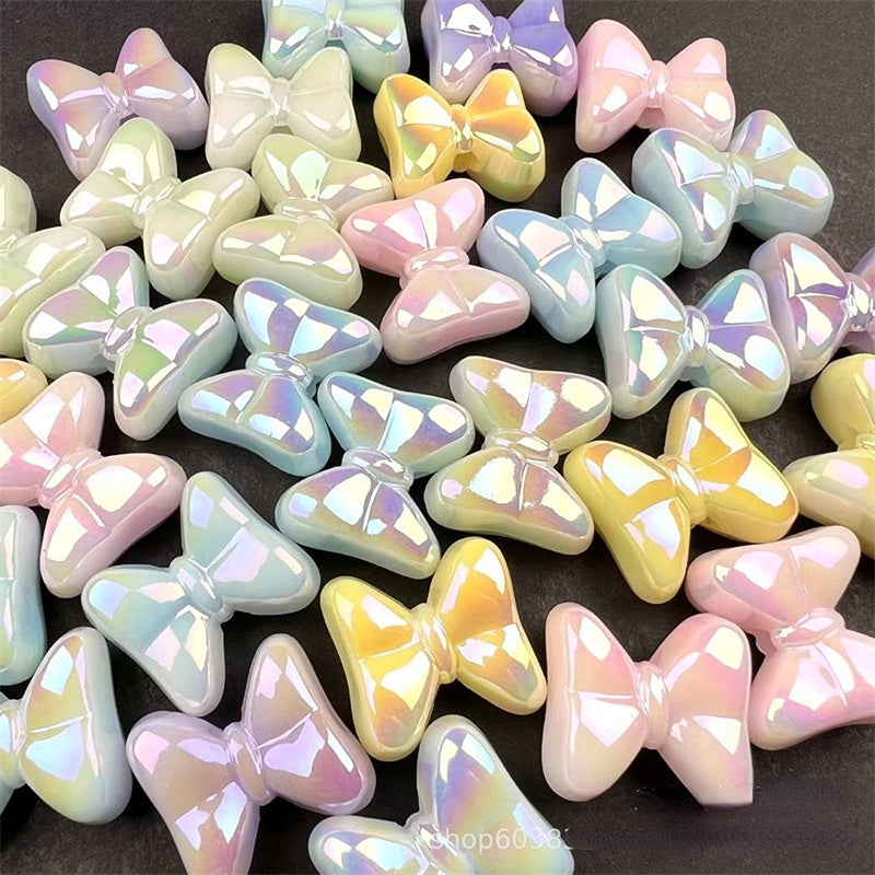 Light Gray [New Beads] Premium Luminous Bowtie Heart pendants beads by pack 34.9$