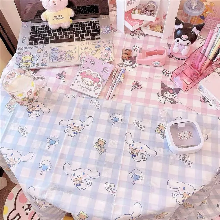 Light Gray Cartoon Sanrio Desk Mat