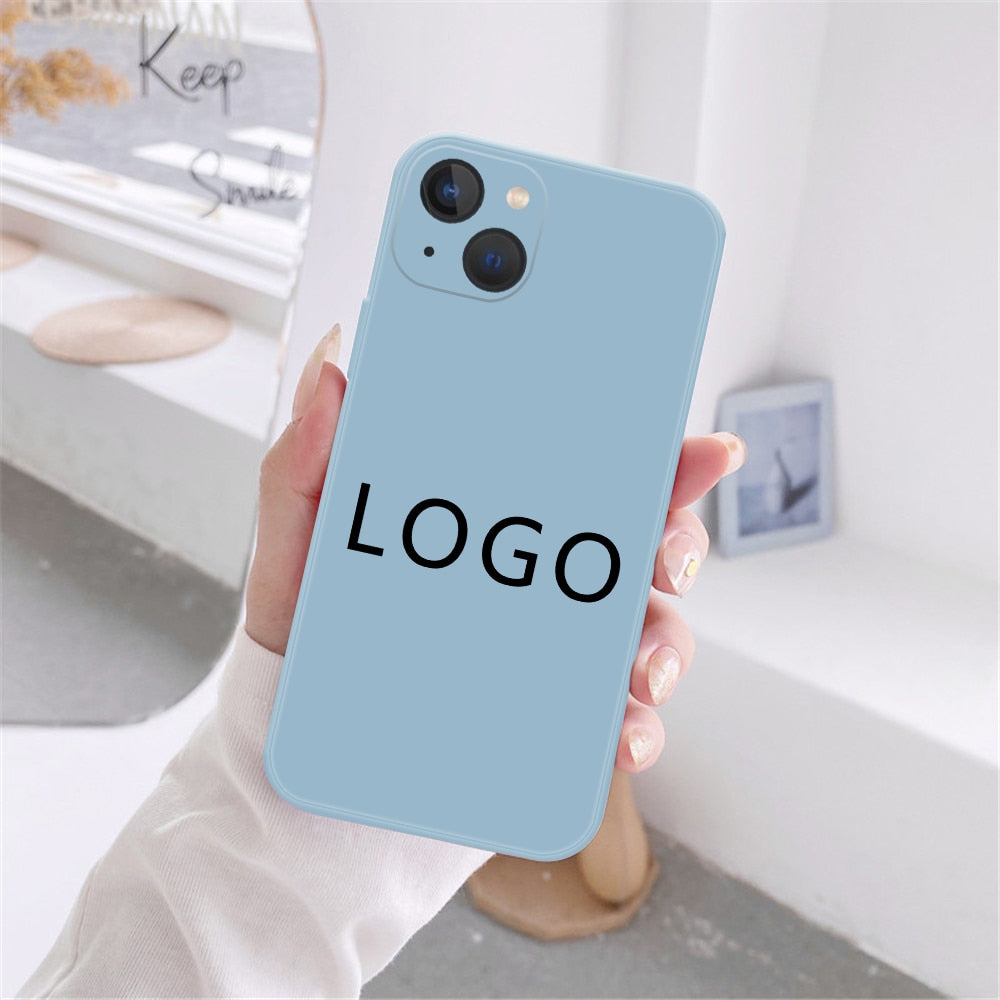 Light Gray DIY Pattern Custom Phone Case For iPhone 13 12 11 14 Pro Max