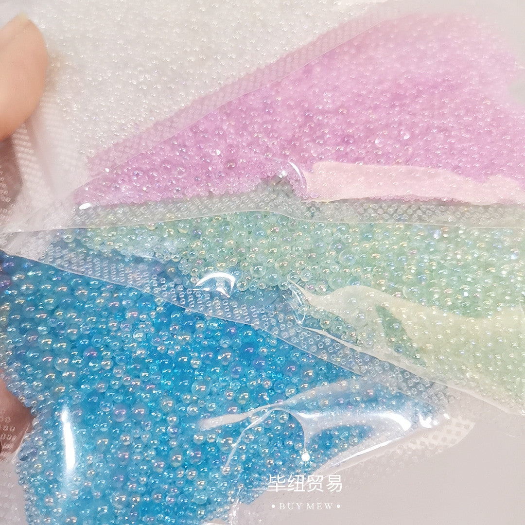 Light Gray Non-Porous Bubble Beads Transparent Bubble Beads Nail Beauty Ornament