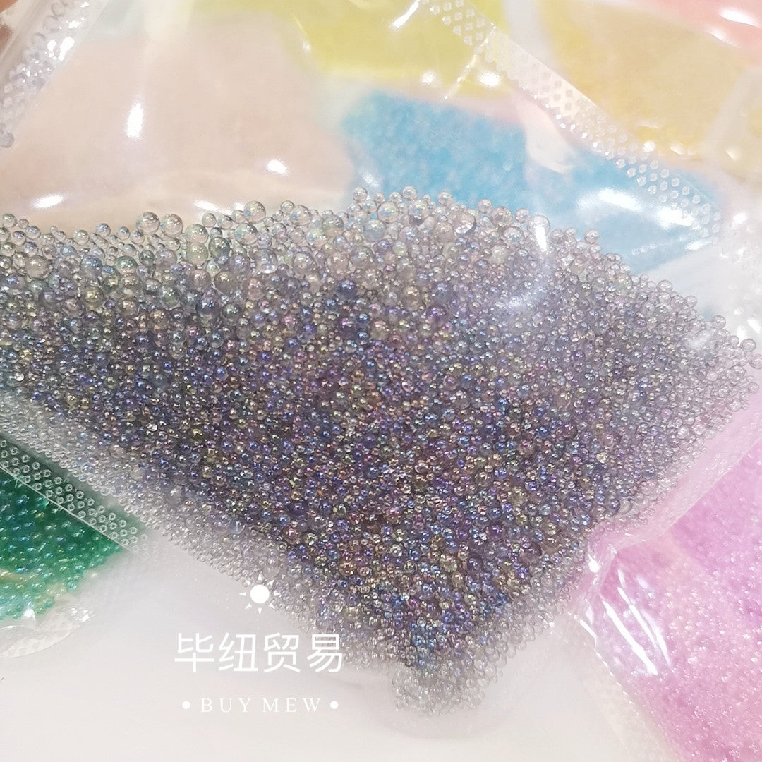 Light Gray Non-Porous Bubble Beads Transparent Bubble Beads Nail Beauty Ornament