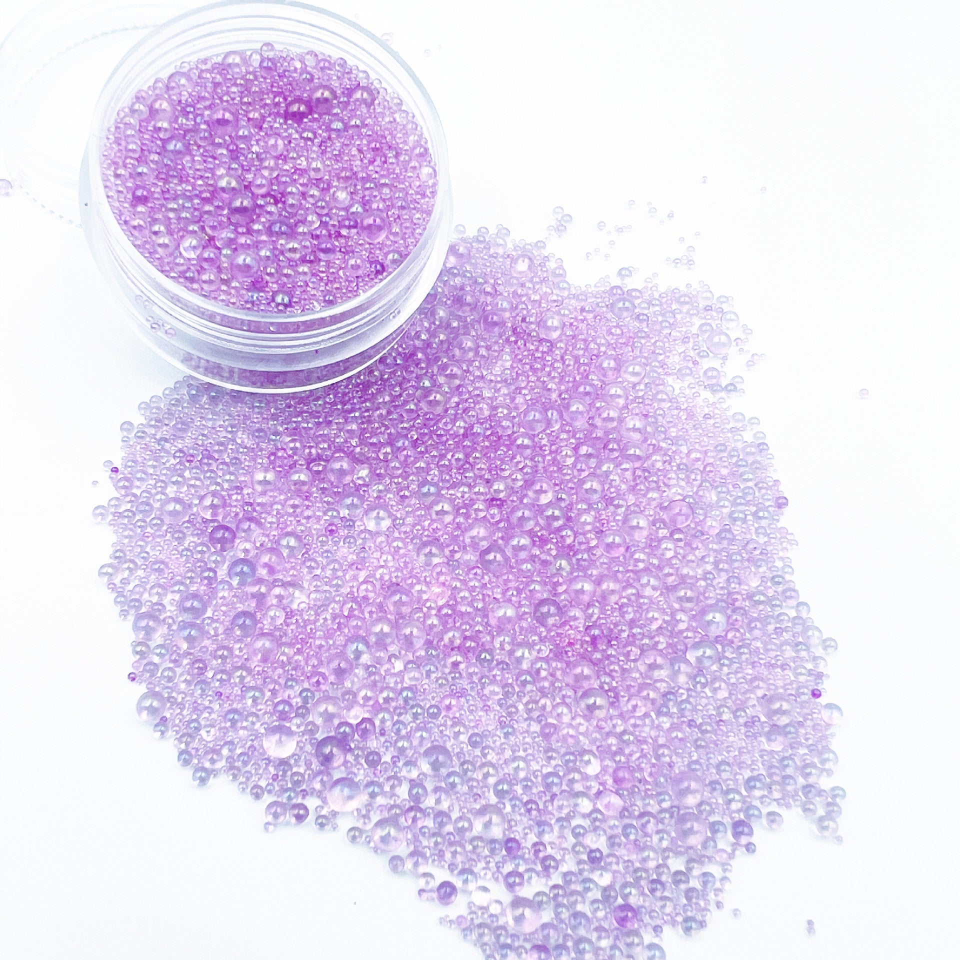 Lavender Non-Porous Bubble Beads Transparent Bubble Beads Nail Beauty Ornament