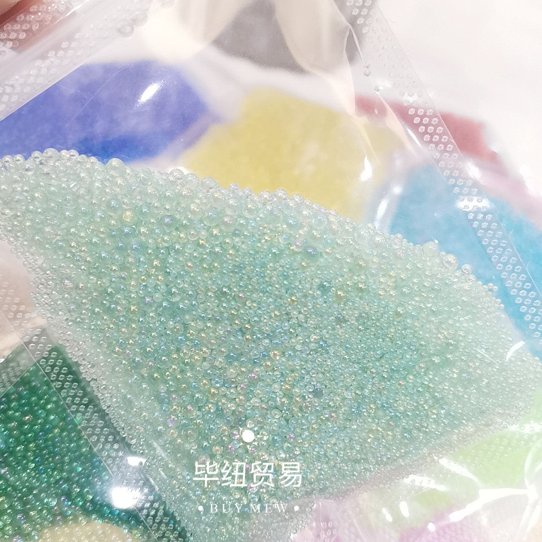 Light Gray Non-Porous Bubble Beads Transparent Bubble Beads Nail Beauty Ornament