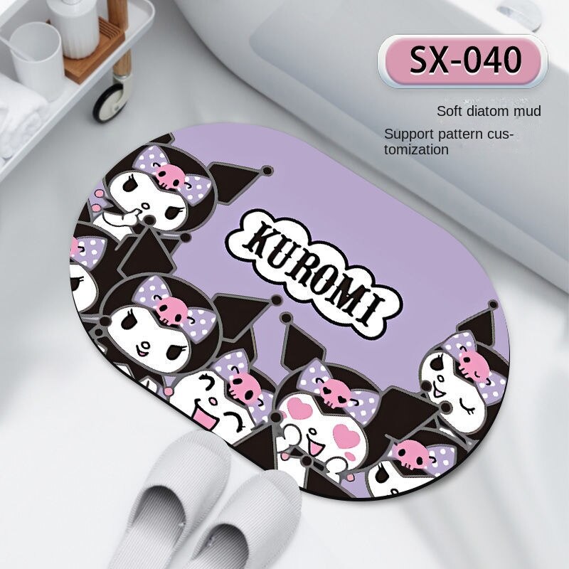 Gray Cute Kuromi Floor Mat