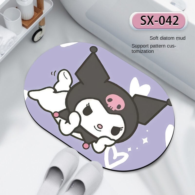 Light Gray Cute Kuromi Floor Mat