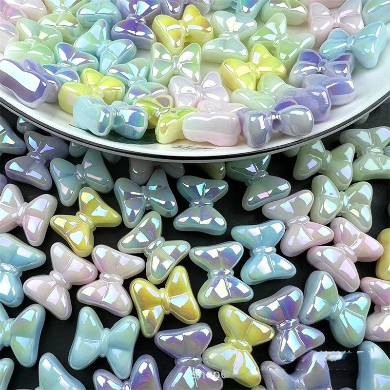 Gray [New Beads] Premium Luminous Bowtie Heart pendants beads by pack 34.9$