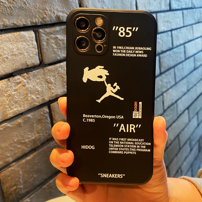 Dark Slate Gray Spoof Sneakers Sports  Anti-slip Soft Protective Phone Case For Iphone 11 12 13 14 Shockproof Off White Phone Case Black Cover